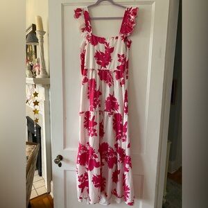 Floral Pink and White Women's Dress
